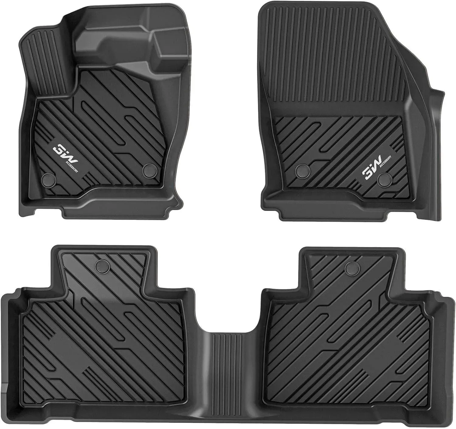 3W Ford Edge 2015-2024 Custom Floor Mats TPE Material & All-Weather Protection