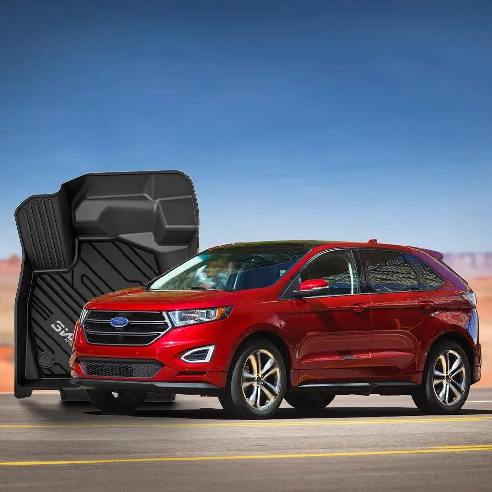 3W Ford Edge 2015-2024 Custom Floor Mats TPE Material & All-Weather Protection