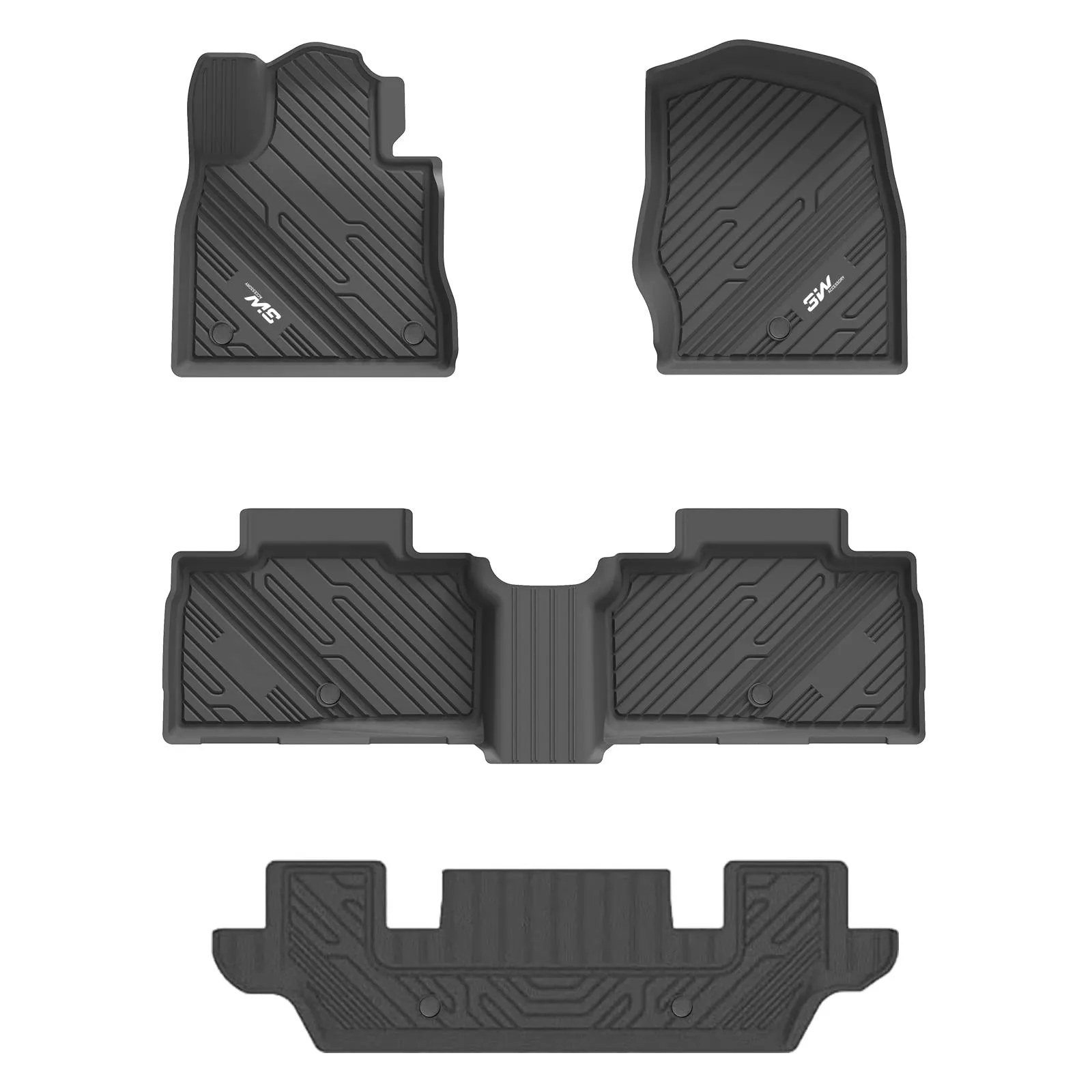 3W Ford Explorer 2020-2023 Custom Floor Mats TPE Material & All-Weather Protection