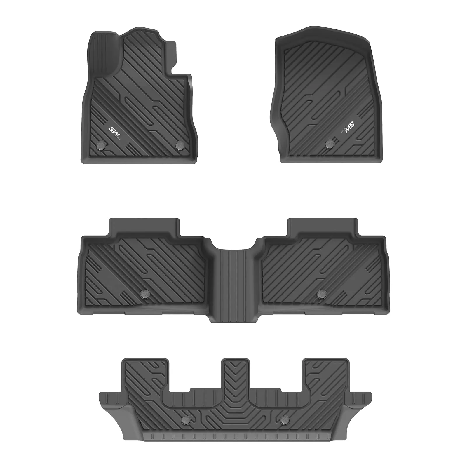 3W Ford Explorer 2020-2023 Custom Floor Mats TPE Material & All-Weather Protection