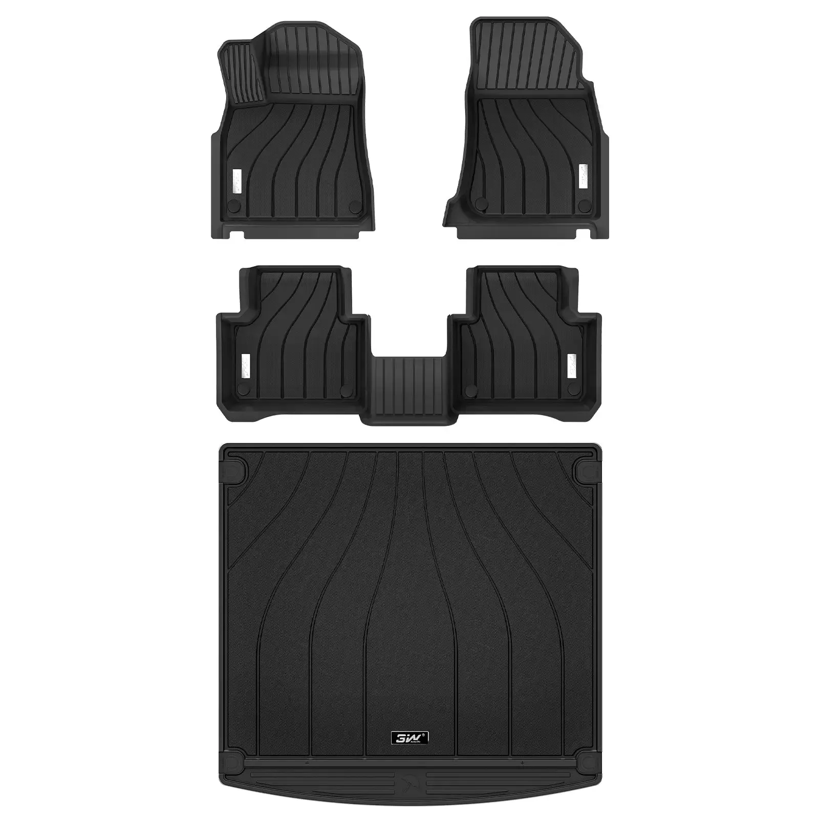 3W Porsche Cayenne 2019-2025 Custom Floor Mats TPE Material & All-Weather Protection