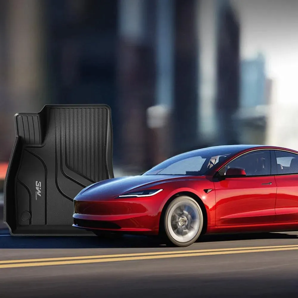 3W Tesla Model 3 2021-2023 Custom Floor Mats / Trunk Mats TPE Material & All-Weather Protection