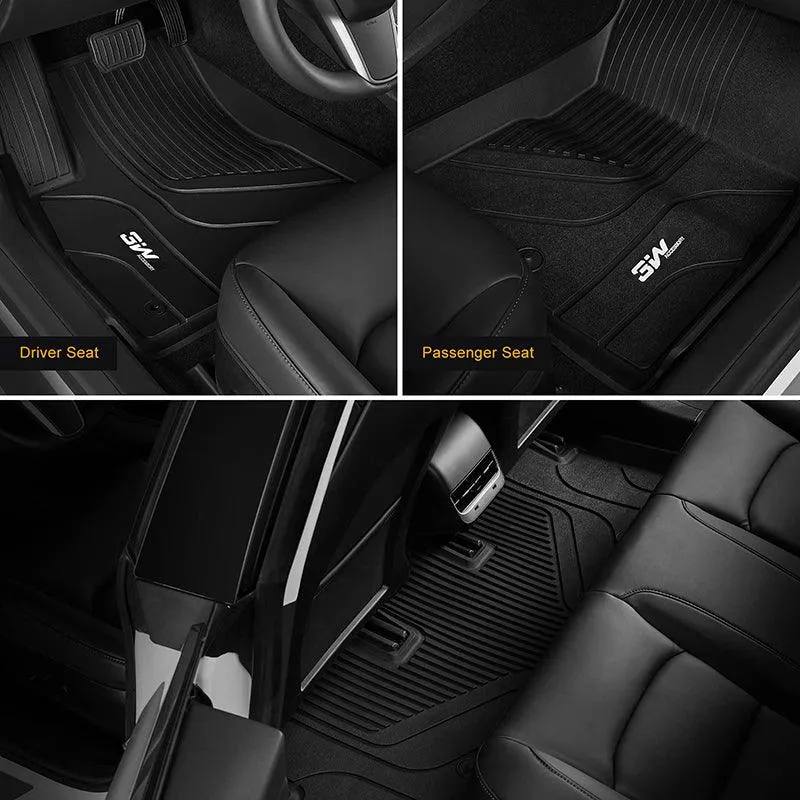 3W Tesla Model 3 2021-2023 Custom Floor Mats / Trunk Mats TPE Material & All-Weather Protection