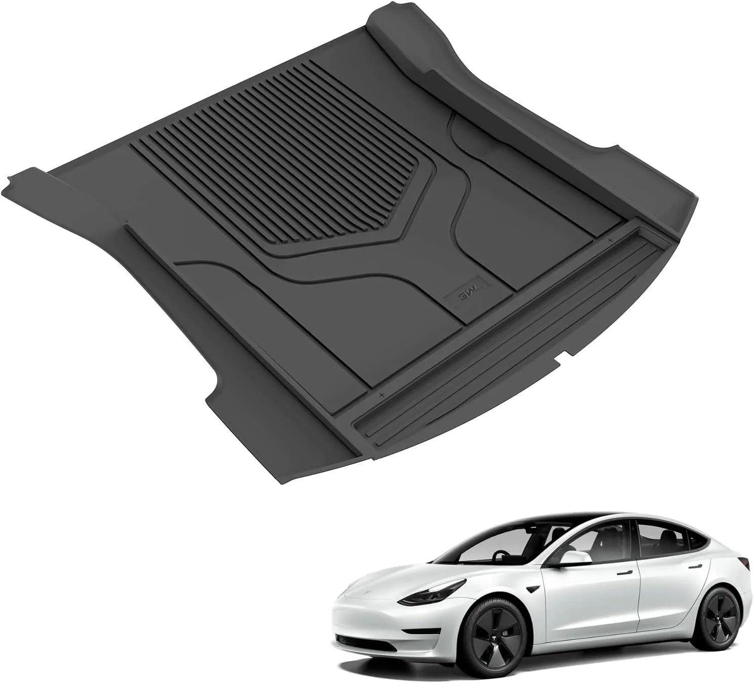 3W Tesla Model 3 2021-2023 Custom Floor Mats / Trunk Mats TPE Material & All-Weather Protection