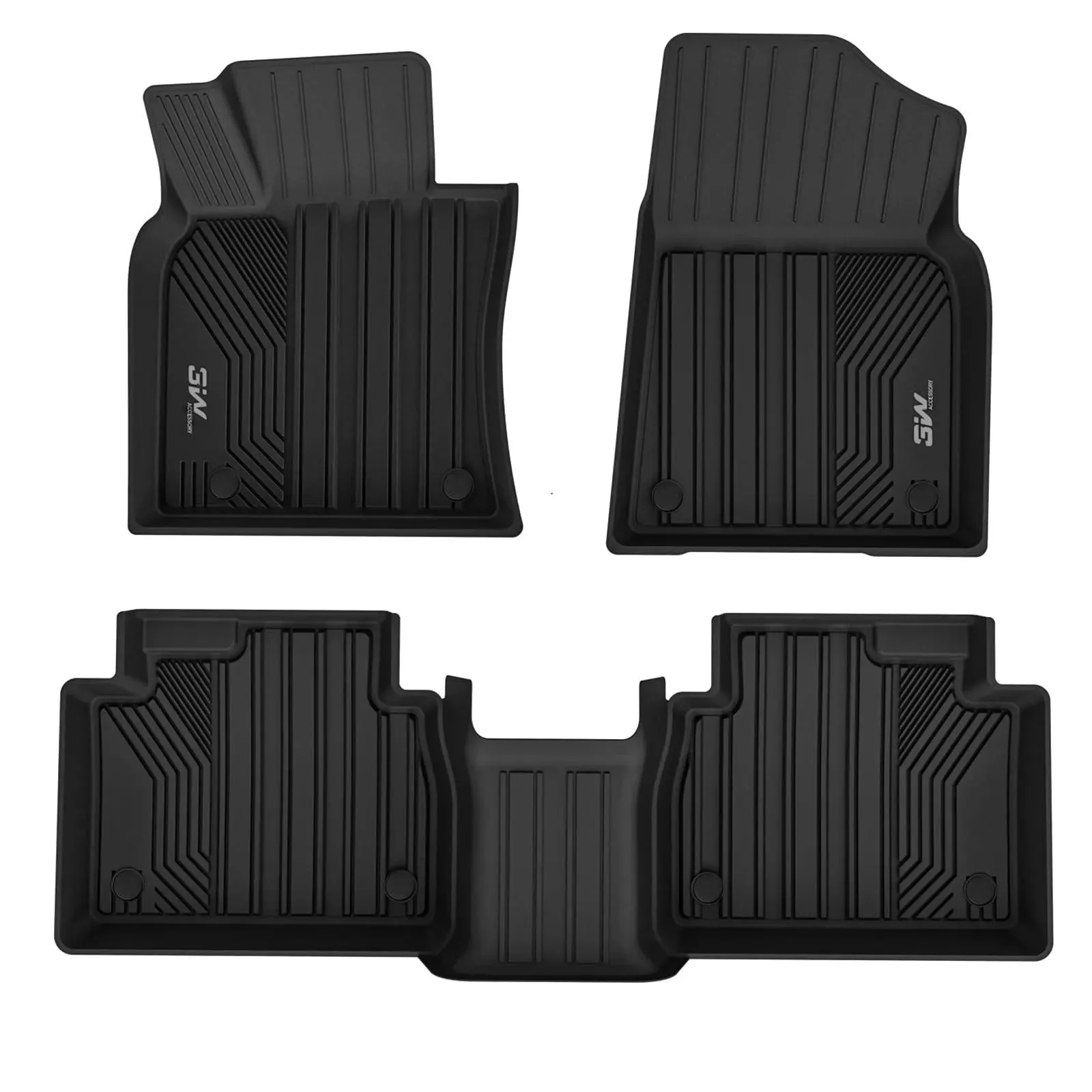 3W Toyota Camry 2018-2024 FWD (Not for Hybrid or AWD) Custom Floor Mats TPE Material & All-Weather Protection