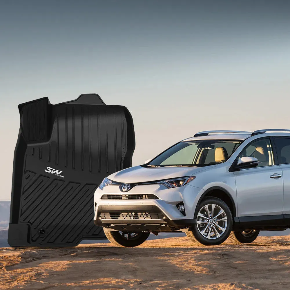 3W Toyota RAV4 2013-2018 (Nor for Hybrid or Prime) Custom Floor Mats TPE Material & All-Weather Protection