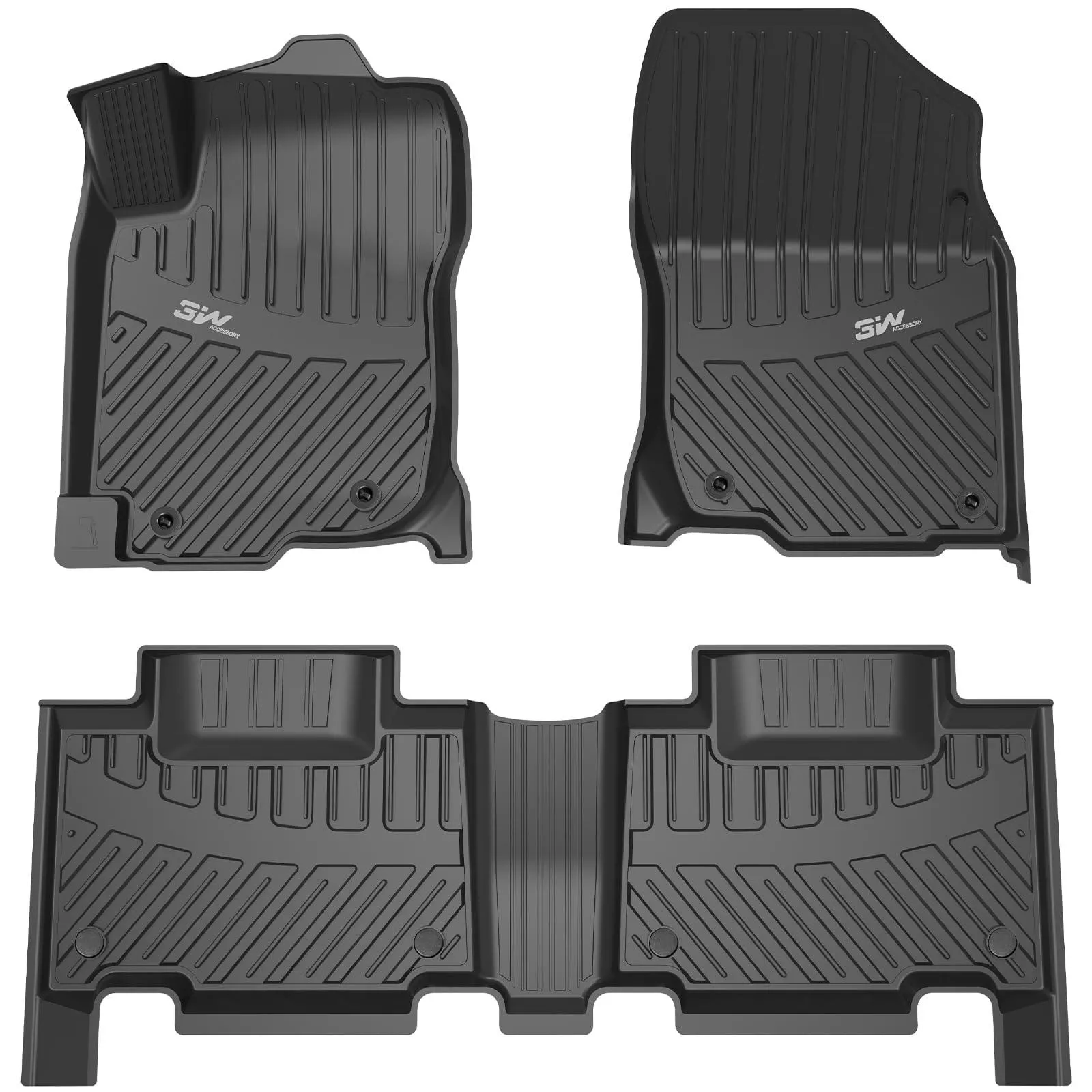 3W Toyota RAV4 2013-2018 (Nor for Hybrid or Prime) Custom Floor Mats TPE Material & All-Weather Protection