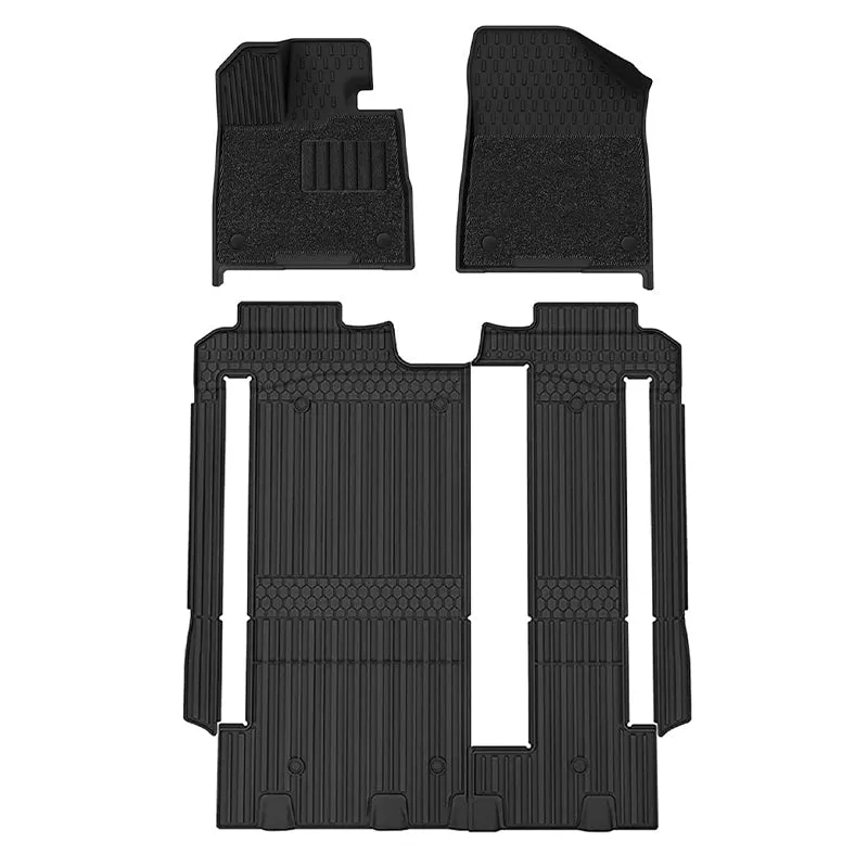 3W Toyota Sienna 8 Seat 2021-2023 Custom Floor Mats / Trunk Mat TPE Material & All-Weather Protection