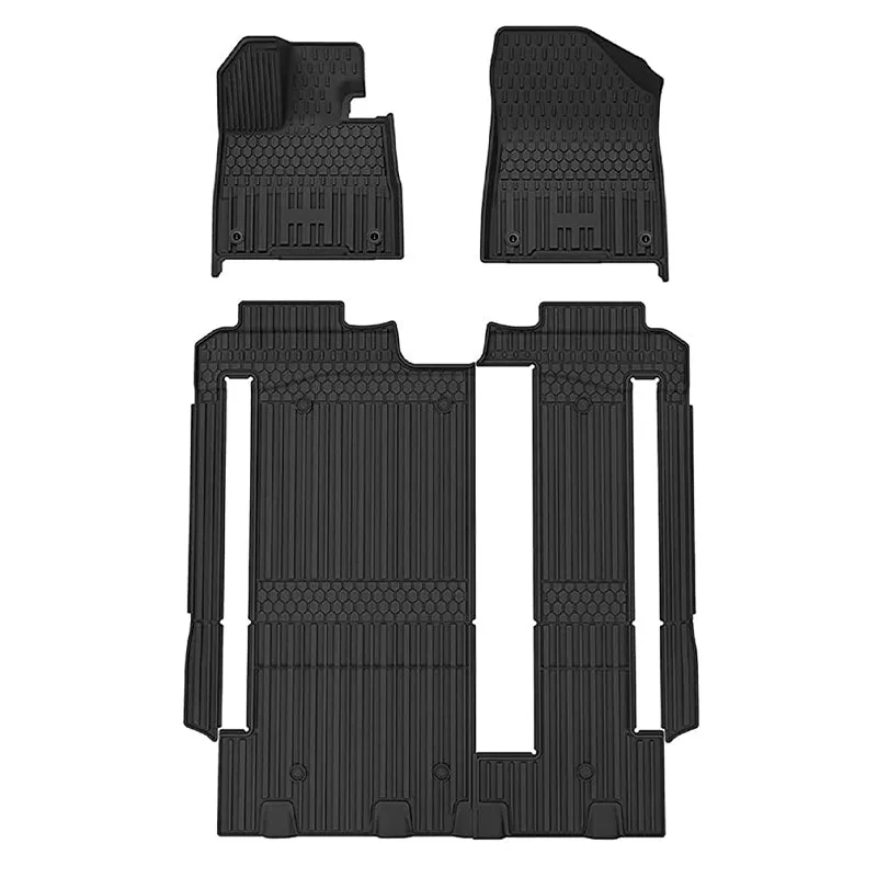 3W Toyota Sienna 8 Seat 2021-2023 Custom Floor Mats / Trunk Mat TPE Material & All-Weather Protection