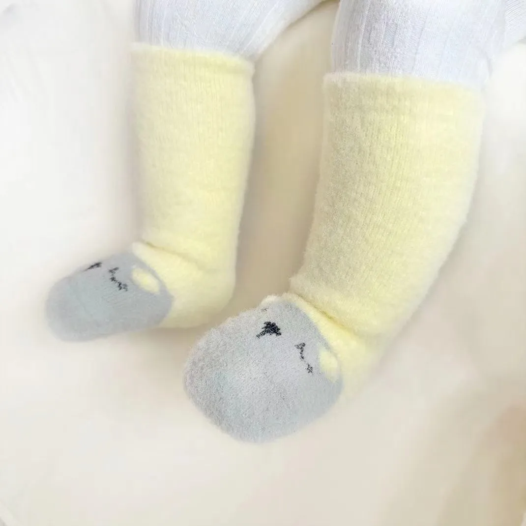 A Pair Of Baby Girl's Adorable Knee High Socks, Knitted Thickened Thermal Casual Comfy Socks, Winter