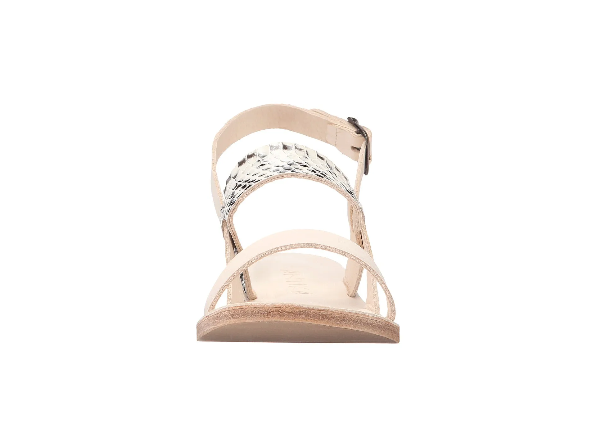 Abbot Kinney Blvd - Leather Snake Skin Sandal | Natural