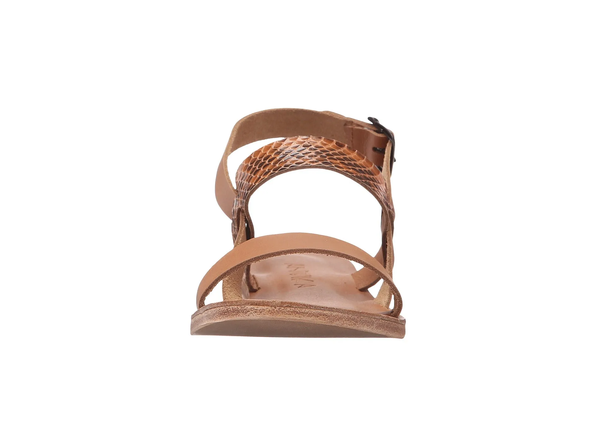 Abbot Kinney Blvd - Leather Snake Skin Sandal | Tan