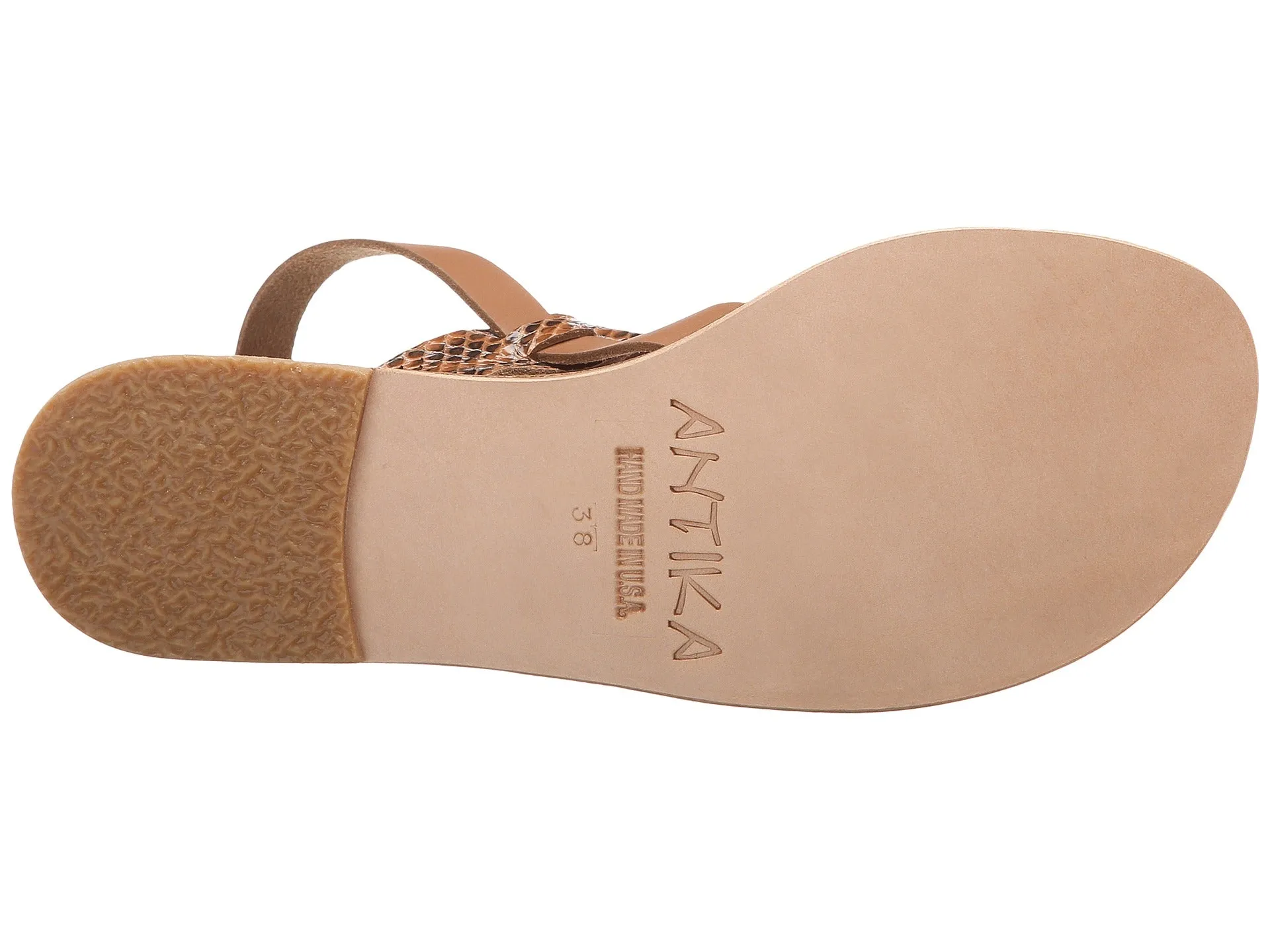 Abbot Kinney Blvd - Leather Snake Skin Sandal | Tan