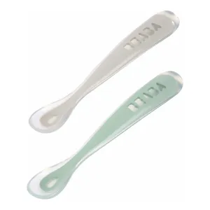 Beaba 1st Stage Silicone Spoon Travel Twin Set With Case