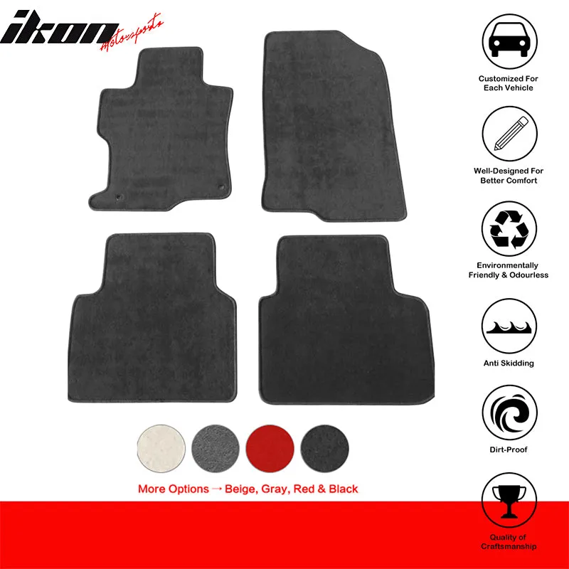 Car Floor Mat for 2008-2012 Honda Accord Gray Carpet 4PC Nylon