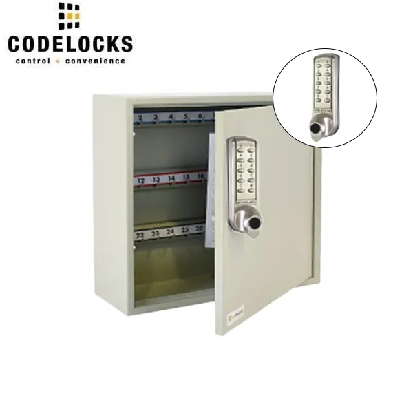 CodeLocks - Key Secure Hook Key & Padlock Cabinet w/ CL2255 - Medium Duty - Electronic Lock - Tubular Mortise Latch - Key Override - Optional Lock Prep - Optional Storage