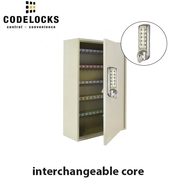 CodeLocks - Key Secure Hook Key & Padlock Cabinet w/ CL2255 - Medium Duty - Electronic Lock - Tubular Mortise Latch - Key Override - Optional Lock Prep - Optional Storage