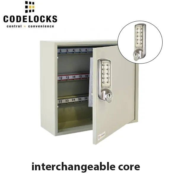 CodeLocks - Key Secure Hook Key & Padlock Cabinet w/ CL2255 - Medium Duty - Electronic Lock - Tubular Mortise Latch - Key Override - Optional Lock Prep - Optional Storage