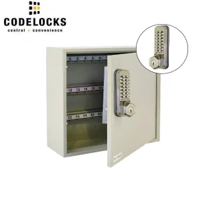 CodeLocks - Key Secure Hook Key & Padlock Cabinet w/ CL255 - Mechanical Lock - Tubular Mortise Latch - Optional Cabinet Storage