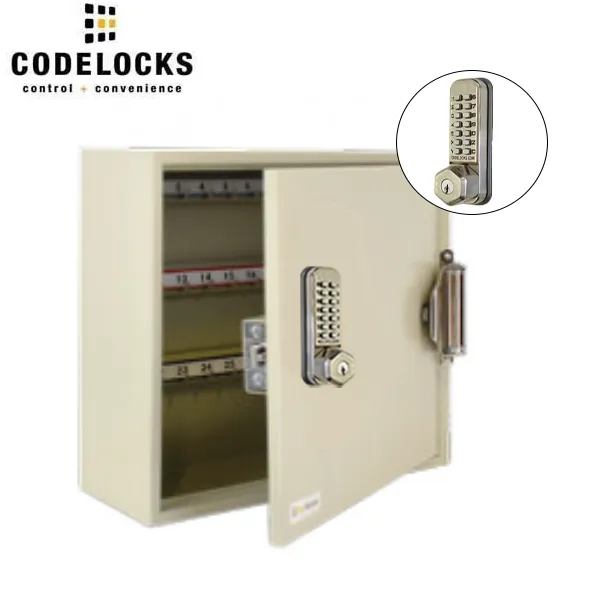 CodeLocks - Key Secure Hook Key Cabinet w/ CL255 - Self Closing - Mechanical Lock - Tubular Latch - Optional Cabinet Storage