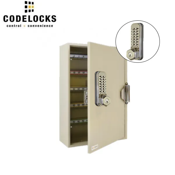 CodeLocks - Key Secure Hook Key Cabinet w/ CL255 - Self Closing - Mechanical Lock - Tubular Latch - Optional Cabinet Storage