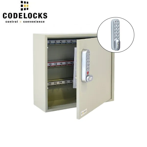 CodeLocks - Key Secure Hook Key Cabinet w/ KL1000 - Keyless Access - Private & Public Function - Master & User - Optional Storage