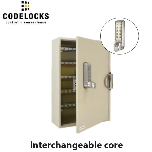 CodeLocks - Key Secure Hook Padlock Cabinet w/ CL2255 - Self Closing - Mechanical Lock - Tubular Mortise Latch - Hold Back Feature - QuickCode - Optional Cabinet Storage