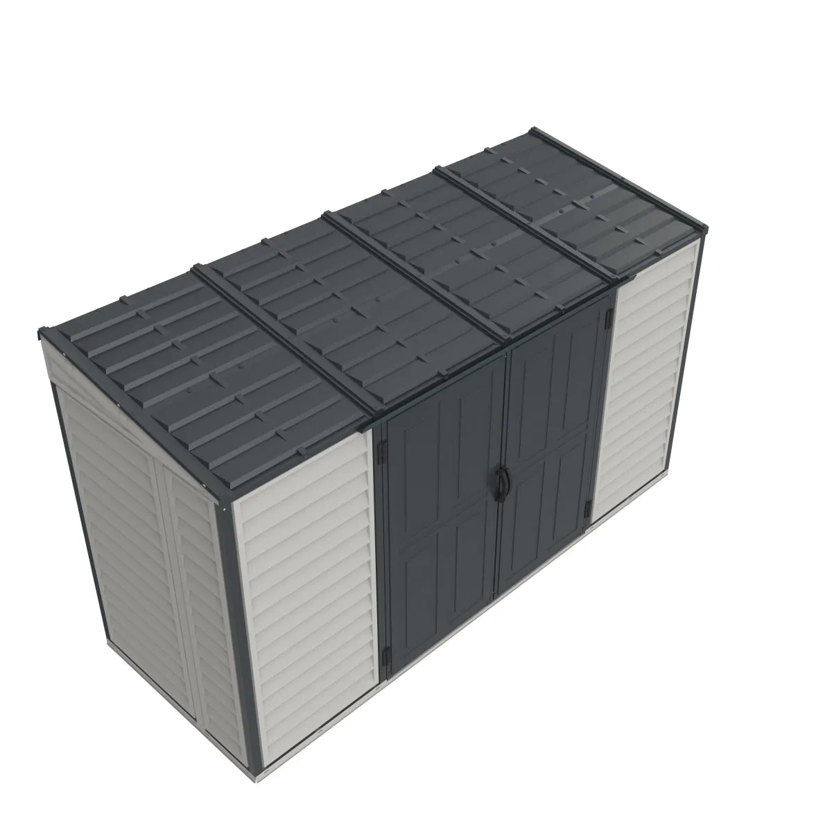 DuraMax | 10x4 ft SideMate Plus Pro Vinyl Plastic Storage Shed with Double Doors and Foundation