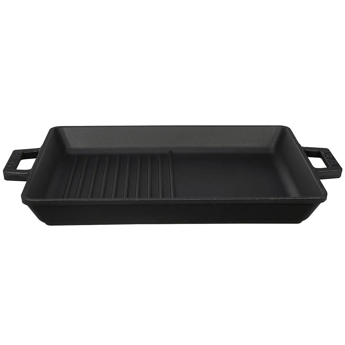 ENAMELED CAST IRON GRILL/GRIDDLE TRAY W/ HANDLES - 26 x 32 CM / 10 x 12"