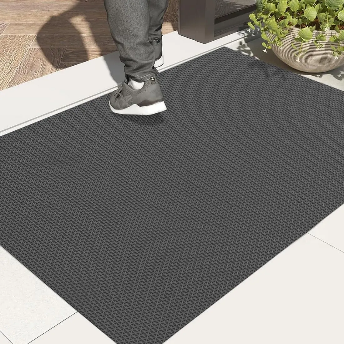 ENTRANCE MATTING CART Anti Skid & Multipurpose Rubber Mat |HR |Bathroom Mat | Shower Mat | Carpet | Rugs | Rainmat | Swimming Pool Mat|| Grey 2x4ft..