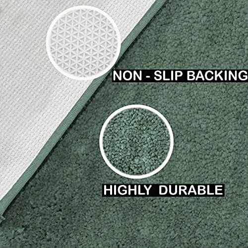 Flooring India Co FI Home Newman Microfiber Anti-Skid Water Absorbent/Soaking Washable Mat for Bathroom/Entrance/Kitchen/Bedside/Door/Living-Room/Prayer Room (Seige, 18x30 In, 45 x 75 cm, Rectangular)