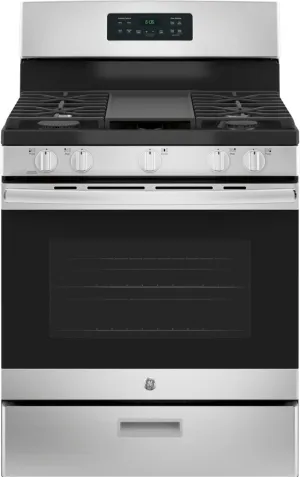 GE - 5.0 Cu. Ft. Freestanding Gas Range - Stainless steel