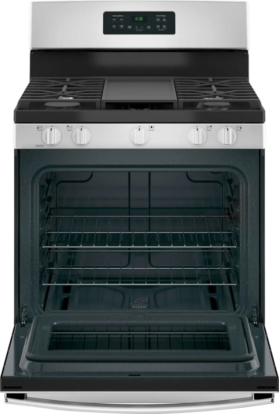 GE - 5.0 Cu. Ft. Freestanding Gas Range - Stainless steel