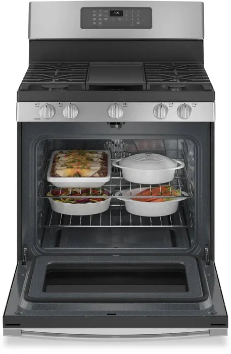 GE JCGB735SPSS 30" Freestanding Gas Convection Range with No Preheat Air Fry Stainless Steel