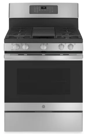 GE JCGB735SPSS 30" Freestanding Gas Convection Range with No Preheat Air Fry Stainless Steel