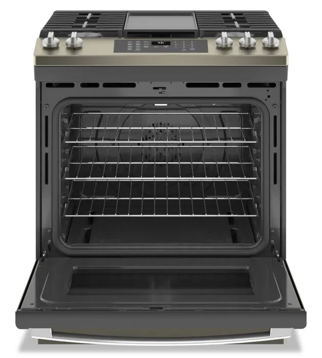 GE JCGS760EPES 30" Slide-In Convection Gas Range with No Preheat Air Fry Slate