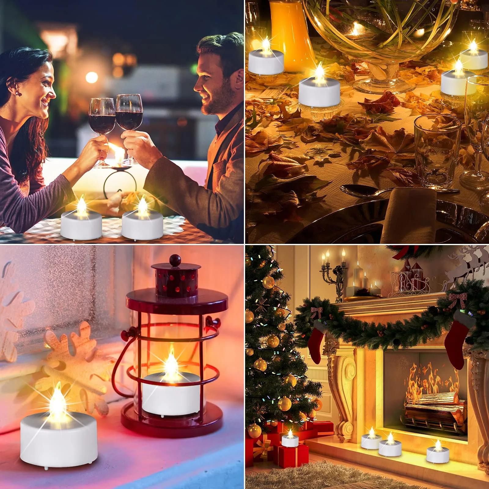 HANZIM Battery Operated LED Tea Lights: 24PACK Flameless Votive Candles Lamp Realistic and Bright Flickering Long Lasting 150Hours for Seasonal & Festival Celebration Warm White