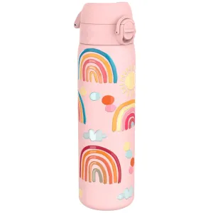 Leak Proof Slim Water Bottle, Stainless Steel, Rainbows, 600ml (20oz)