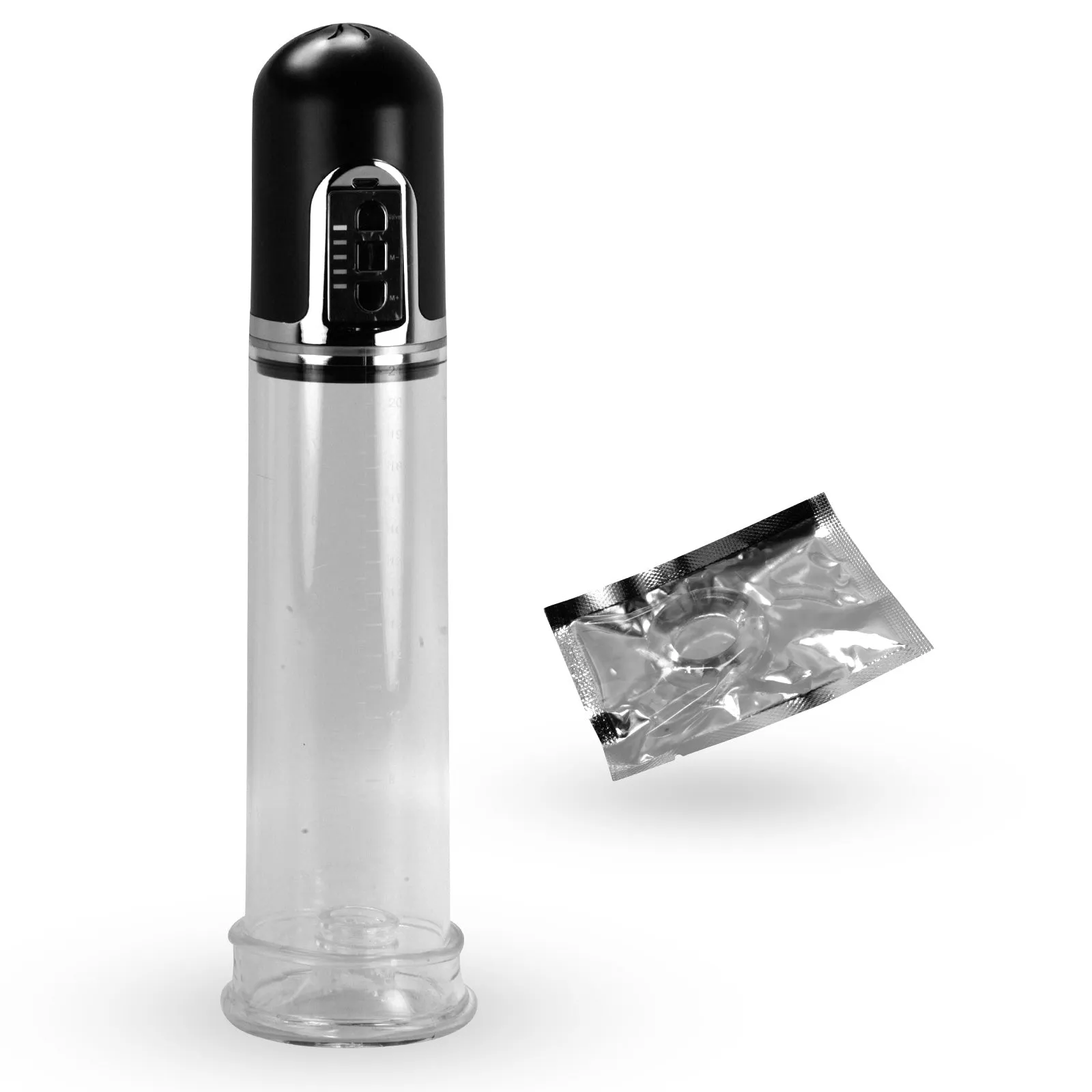 LeLuv Auto Penis Pump | 2.4" x 8" Kit with 1 Sleeve & 1 Cock Ring