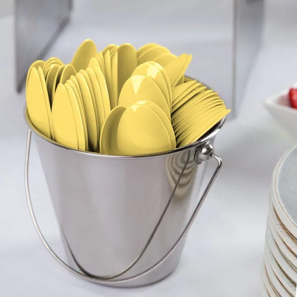 Light Yellow Heavy Weight Plastic Spoons | 24ct