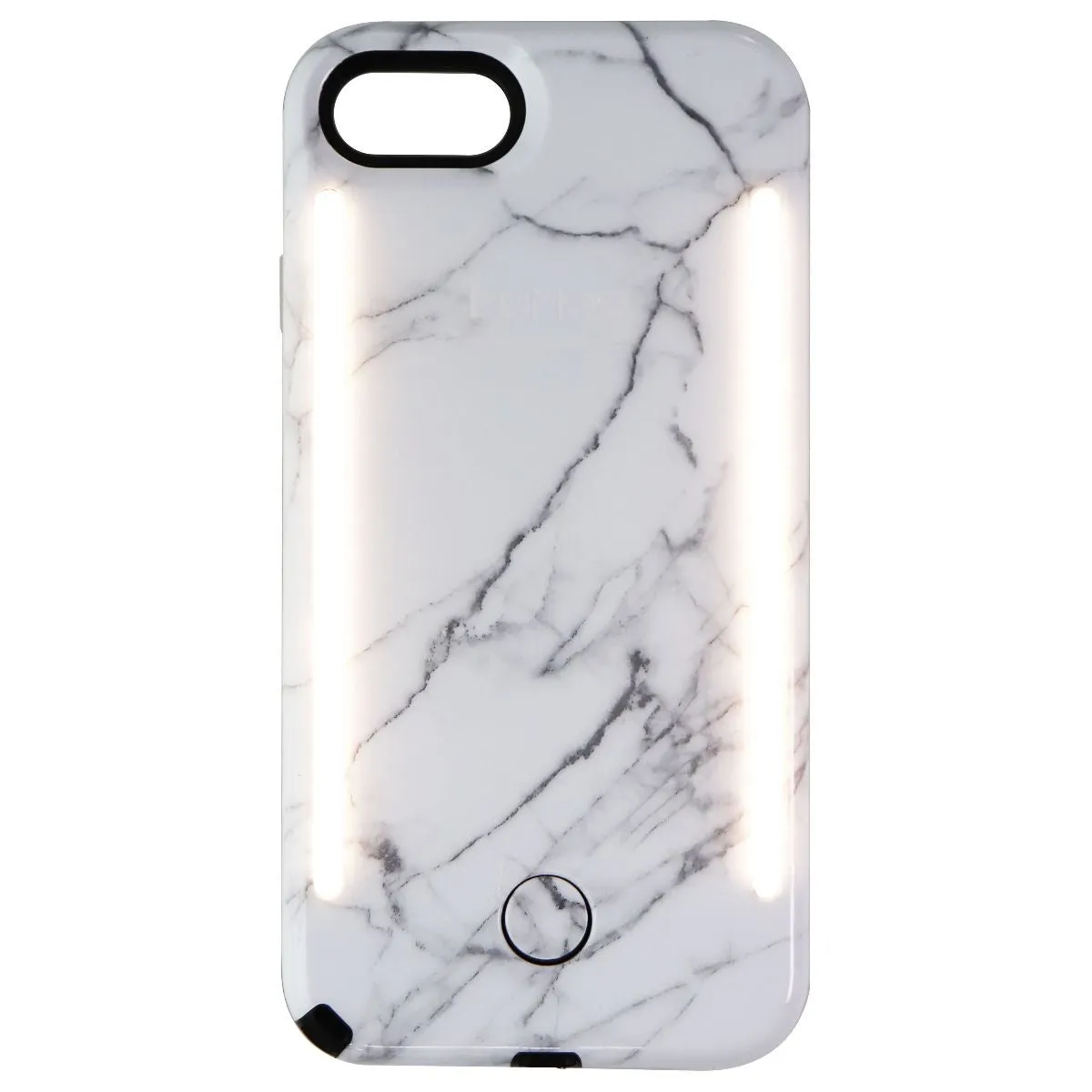 LuMee Duo Selfie LED Case for iPhone SE (2nd Gen) & iPhone 8/7/6s - White Marble