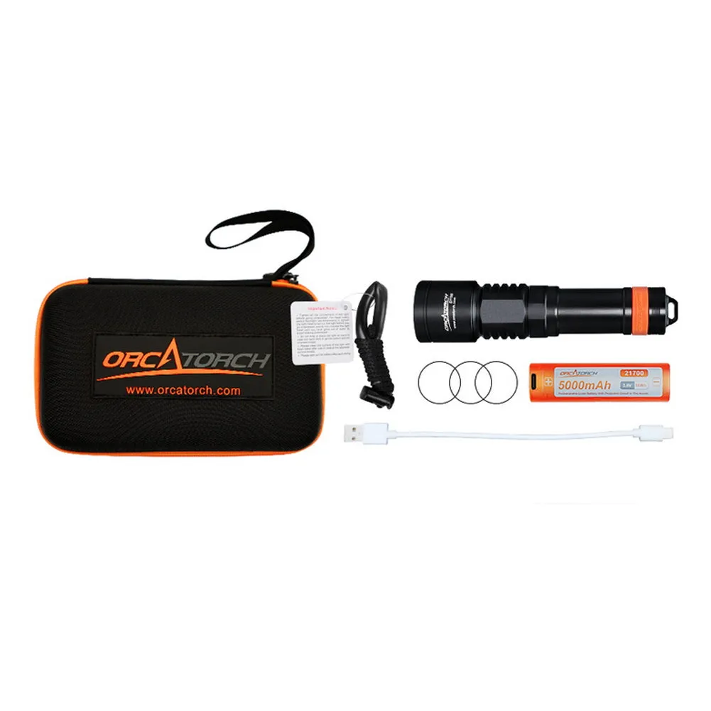 Open Box Orcatorch D700 Scuba Dive Light