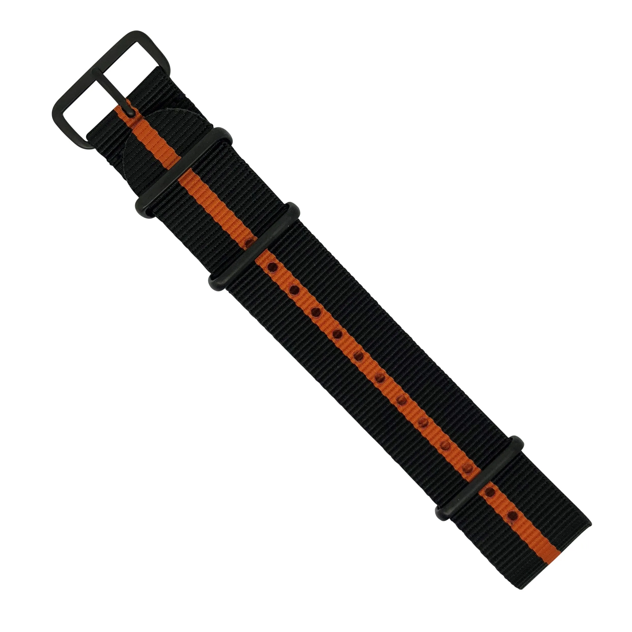 Premium Nato Strap in Black Orange