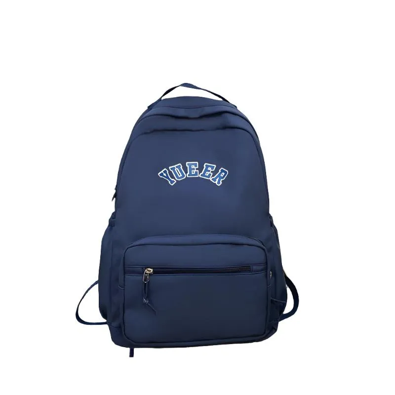 Simple Unisex School Work Backpack With Multiple Pockets