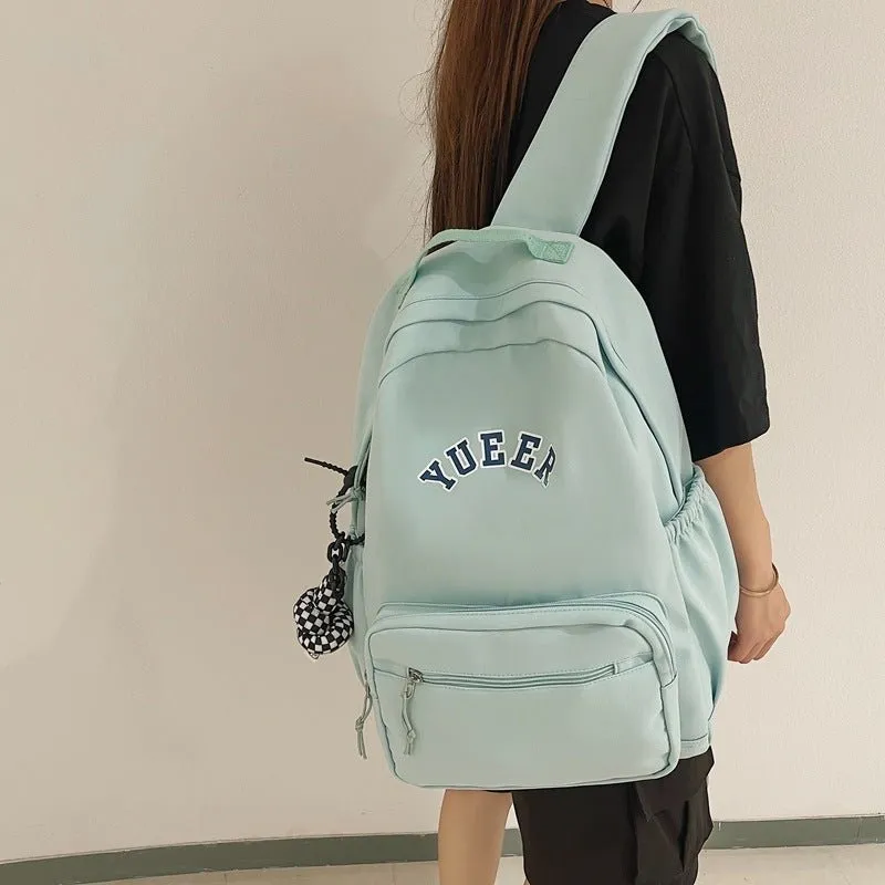 Simple Unisex School Work Backpack With Multiple Pockets