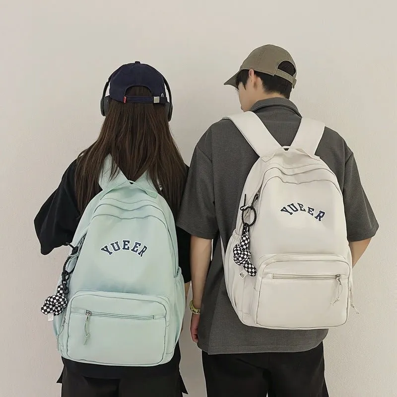 Simple Unisex School Work Backpack With Multiple Pockets