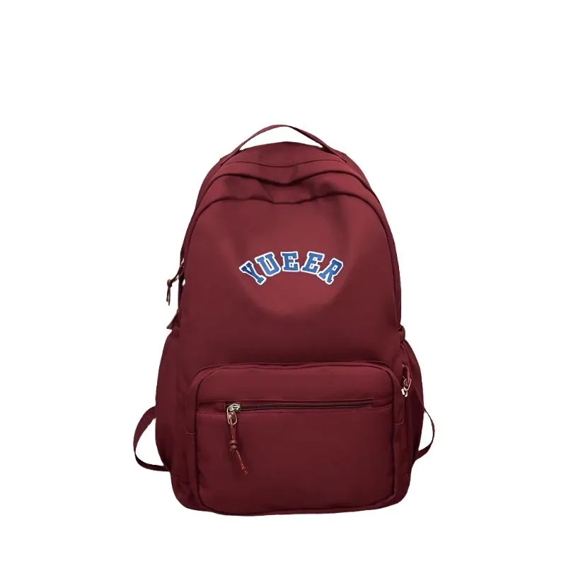 Simple Unisex School Work Backpack With Multiple Pockets