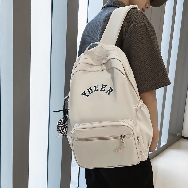 Simple Unisex School Work Backpack With Multiple Pockets