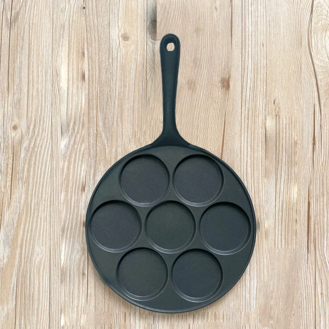 SOGA 23cm Cast Iron Takoyaki Fry Pan Octopus Balls Maker 7 Hole Cavities Grill Mold