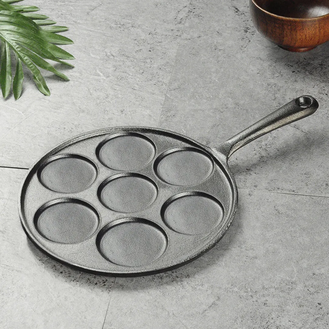 SOGA 23cm Cast Iron Takoyaki Fry Pan Octopus Balls Maker 7 Hole Cavities Grill Mold